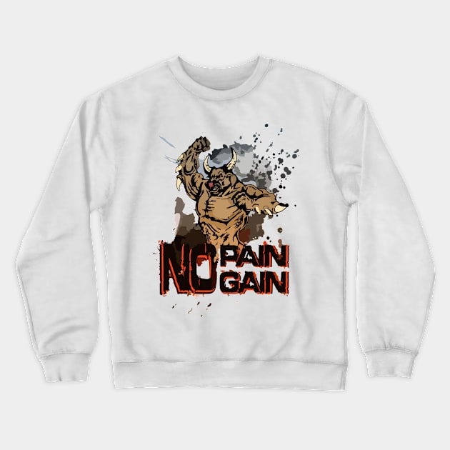 Muscular bull Crewneck Sweatshirt by AmurArt